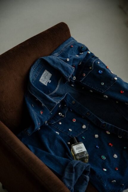 "Jewel Dust" Upcycled Denim Shirt