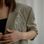 Upcycled Blazer with Rhinestone Snake Detail
